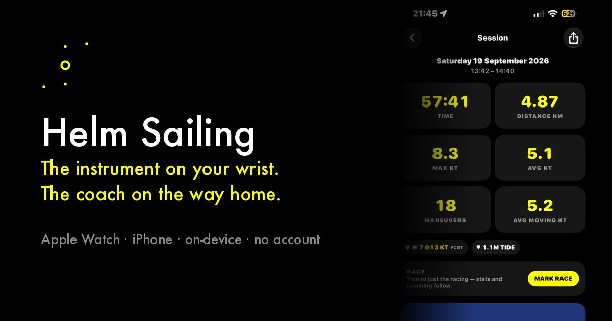 Helm Sailing — sailing instrument for Apple Watch and iPhone